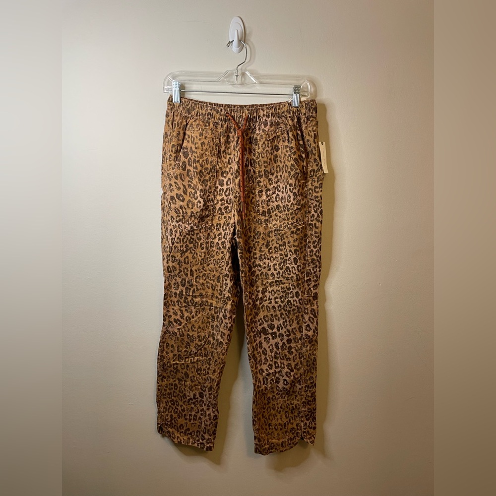 NWT Anthropologie Pilcro The Cottage Corduroy Leopard Animal Print Pull On Pants
